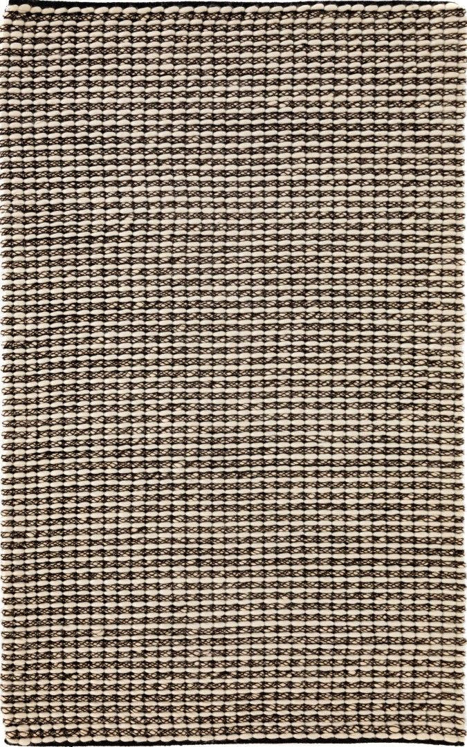  Natural Fibres Serenity White and Coffee Hand Woven Flat Weave Wool Hand Woven Floor Rug  - 6