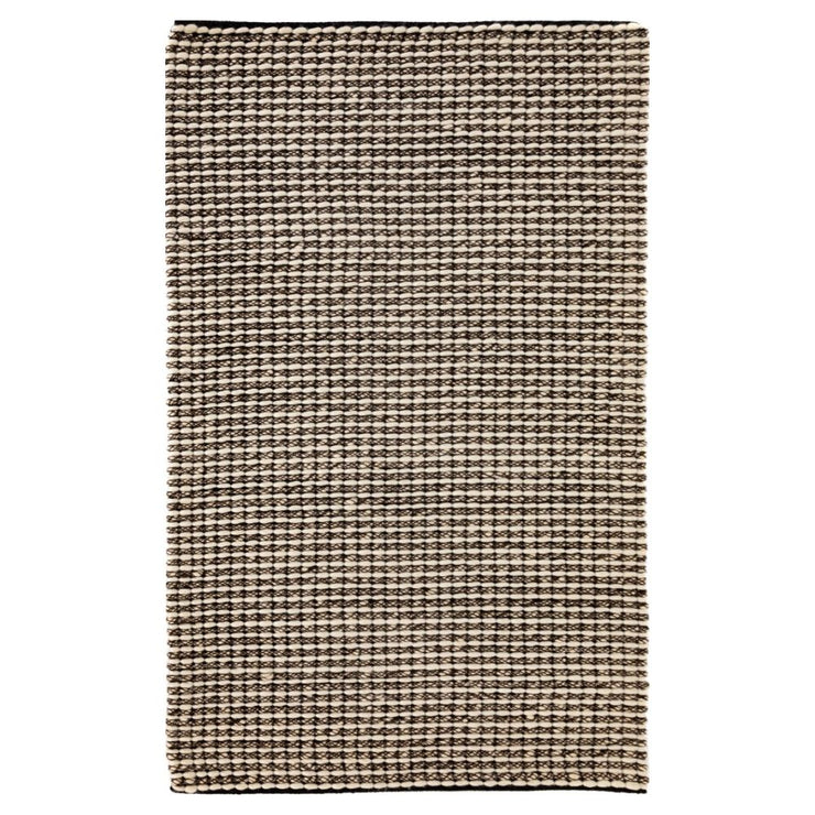  Natural Fibres Serenity White and Coffee Hand Woven Flat Weave Wool Hand Woven Floor Rug  - 1