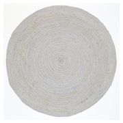  Natural Fibres Classic Silver Hand Woven Jute Round Hand Woven Floor Rug - 1