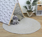  Natural Fibres Classic Silver Hand Woven Jute Round Hand Woven Floor Rug - 3