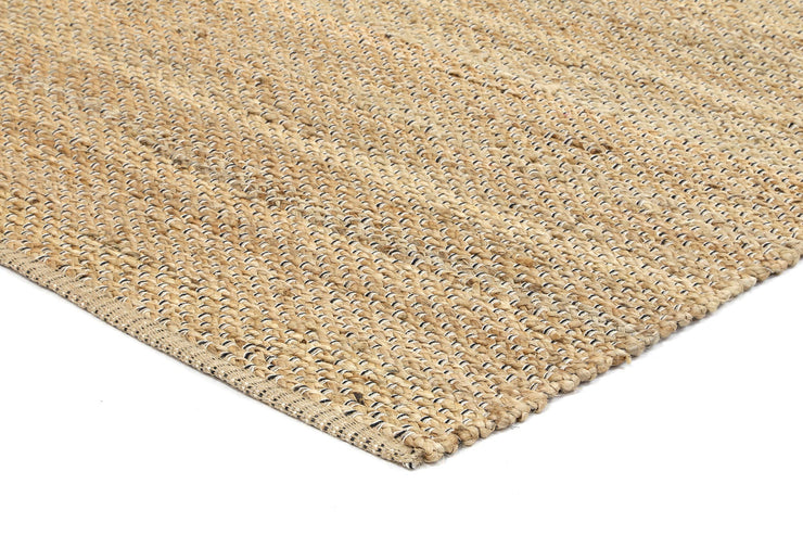  Natural Fibres Taj Black Natural Basket Weave Jute Hand Woven Floor Rug  - 4