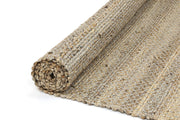  Natural Fibres Taj Grey Natural Basket Weave Jute Hand Woven Floor Rug  - 6