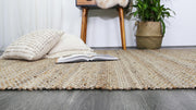  Natural Fibres Taj Grey Natural Basket Weave Jute Hand Woven Floor Rug  - 7