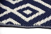  Natural Fibres Angles Navy and White Outdoor Hand Woven Floor Rug  - 4