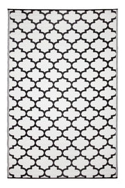  Natural Fibres Tangier Black and White  Recycled Plastic Indoor Outdoor Hand Woven Floor Rug  - 3