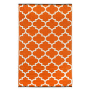  Natural Fibres Tangier Orange & White  Recycled Plastic Indoor Outdoor Hand Woven Floor Rug  - 1