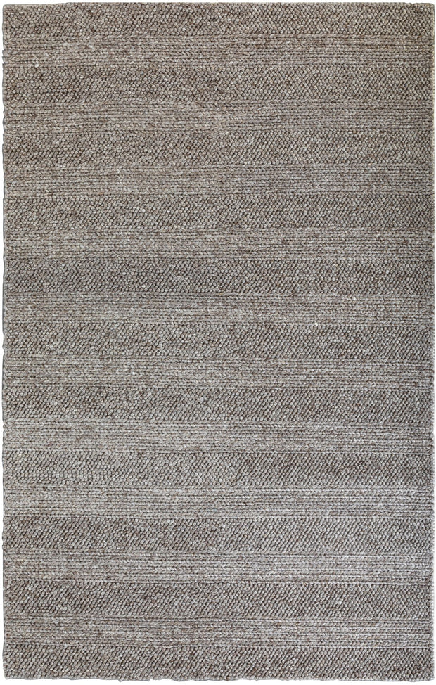  Natural Fibres Diva Taupe Braided Hand Loomed Wool and Viscose Blend Hand Woven Floor Rug  - 2