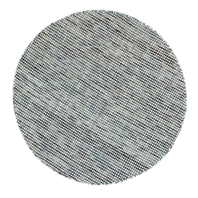  Natural Fibres Scandi Nord Teal Blue Reversible Wool Round Hand Woven Floor Rug  - 1