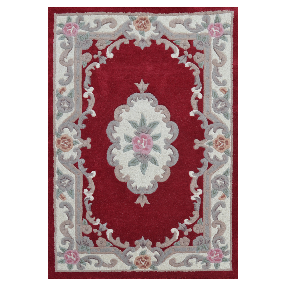 Avalon Red Hand Tufted Wool Rectanlge Rug