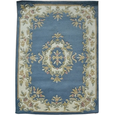  Natural Fibres Jewel Blue - Hand Tufted Wool Hand Woven Floor Rug  - 1