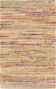  Natural Fibres Jag Pastel Jute and Recycled Cotton Flat Weave Eco Hand Woven Floor Rug  - 2