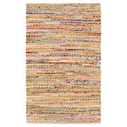  Natural Fibres Jag Pastel Jute and Recycled Cotton Flat Weave Eco Hand Woven Floor Rug  - 1