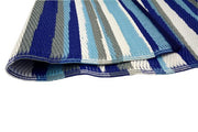 Stripes Blue Outdoor Rug -  - 4