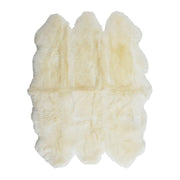  Natural Fibres Sheepskin Merino - White 6 Panel Hand Woven Floor Rug  - 1