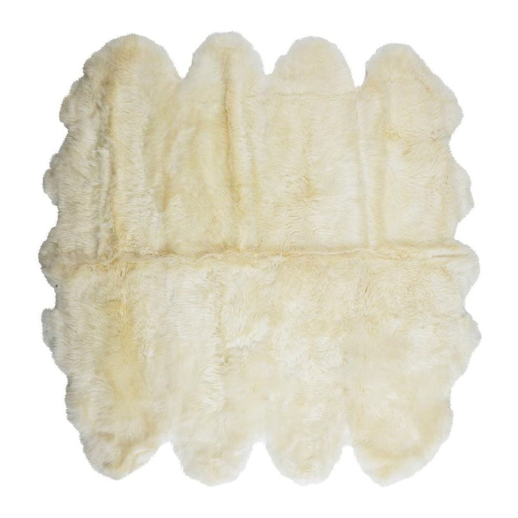  Natural Fibres Sheepskin Merino - White 8 Panel Hand Woven Floor Rug  - 1