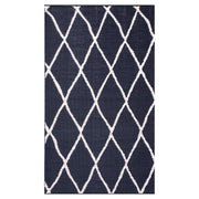  Natural Fibres Nairobi Black and WHITE  Recycled Plastic Indoor Outdoor Hand Woven Floor Rug  - 1