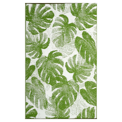  Natural Fibres Panama Lime and WHITE  Recycled Plastic Indoor Outdoor Hand Woven Floor Rug  - 1