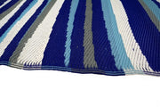 Stripes Blue Outdoor Rug -  - 6