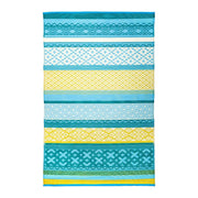  Natural Fibres Tromso Aqua and Yellow  Recycled Plastic Indoor Outdoor Hand Woven Floor Rug  - 1