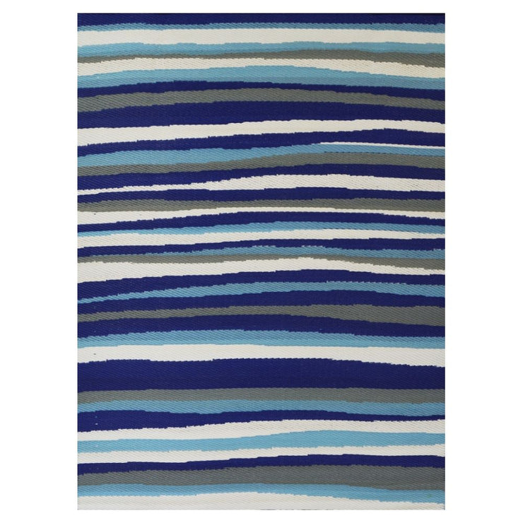 Stripes Blue Outdoor Rug -  - 1