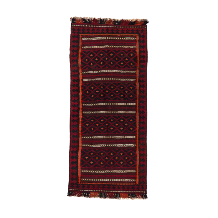  Natural Fibres Afghan Soumak Wool Hand Woven Floor Rug - 1